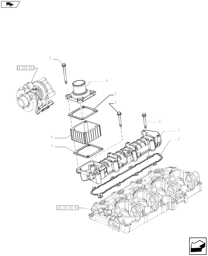 Схема запчастей Case IH F5AE9484G A010 - (10.254.04) - INTAKE MANIFOLD (504221112 - 504191589) (10) - ENGINE