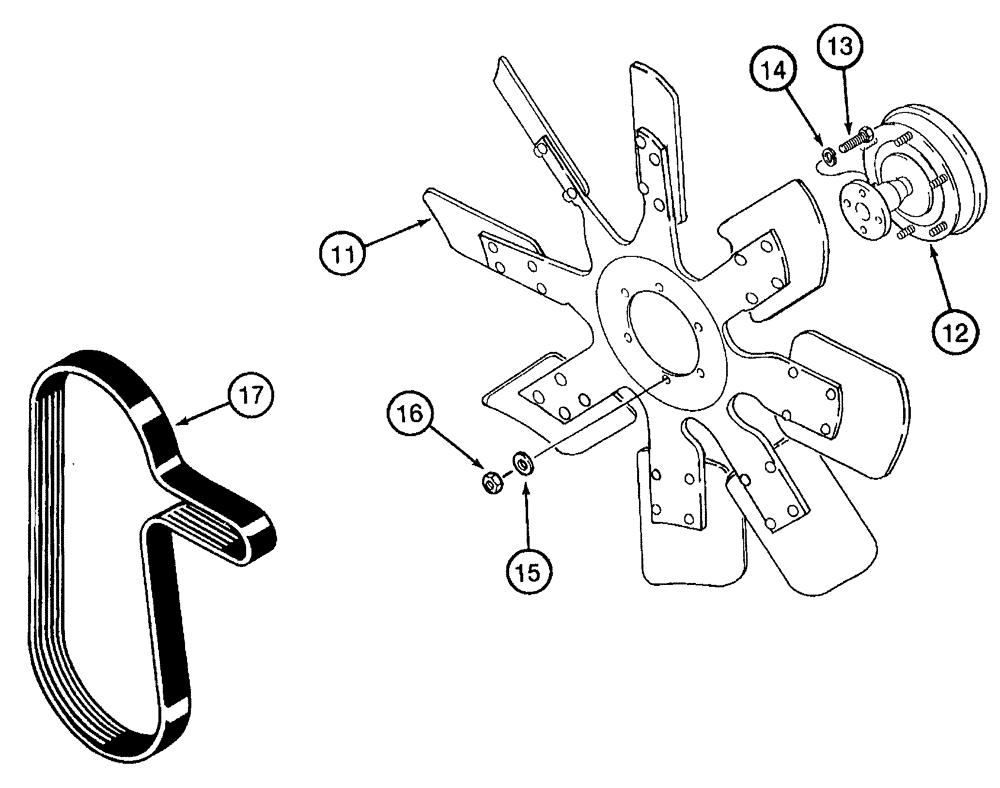 Схема запчастей Case IH SPX4260 - (030) - RADIATOR FAN AND MOUNTING PARTS (10) - ENGINE