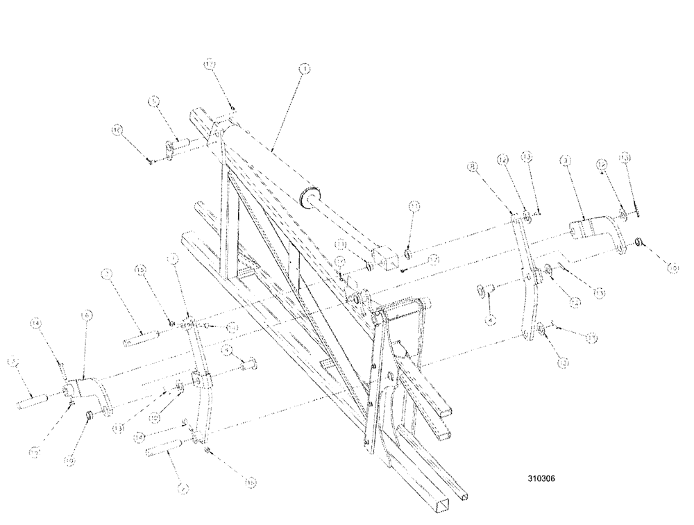 Схема запчастей Case IH SPX3200 - (08-024) - HINGE ASSEMBLY (78) - SPRAYING