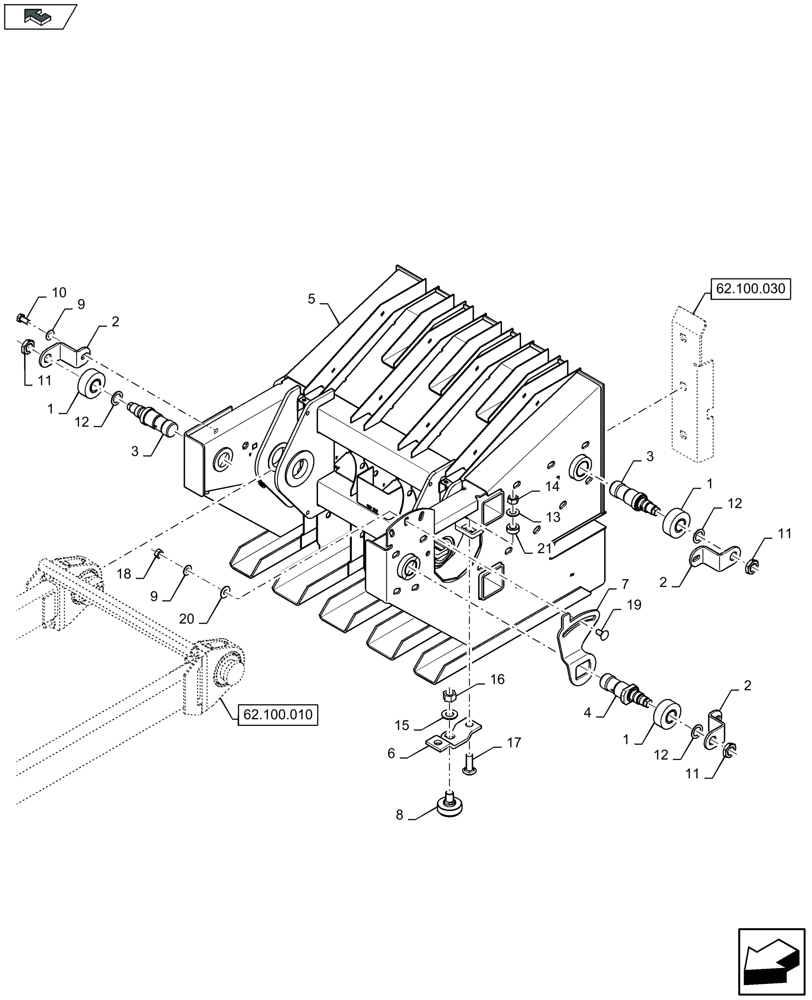 Схема запчастей Case IH LB324R - (62.100.020) - PLUNGER, REAR - C084 (62) - PRESSING - BALE FORMATION