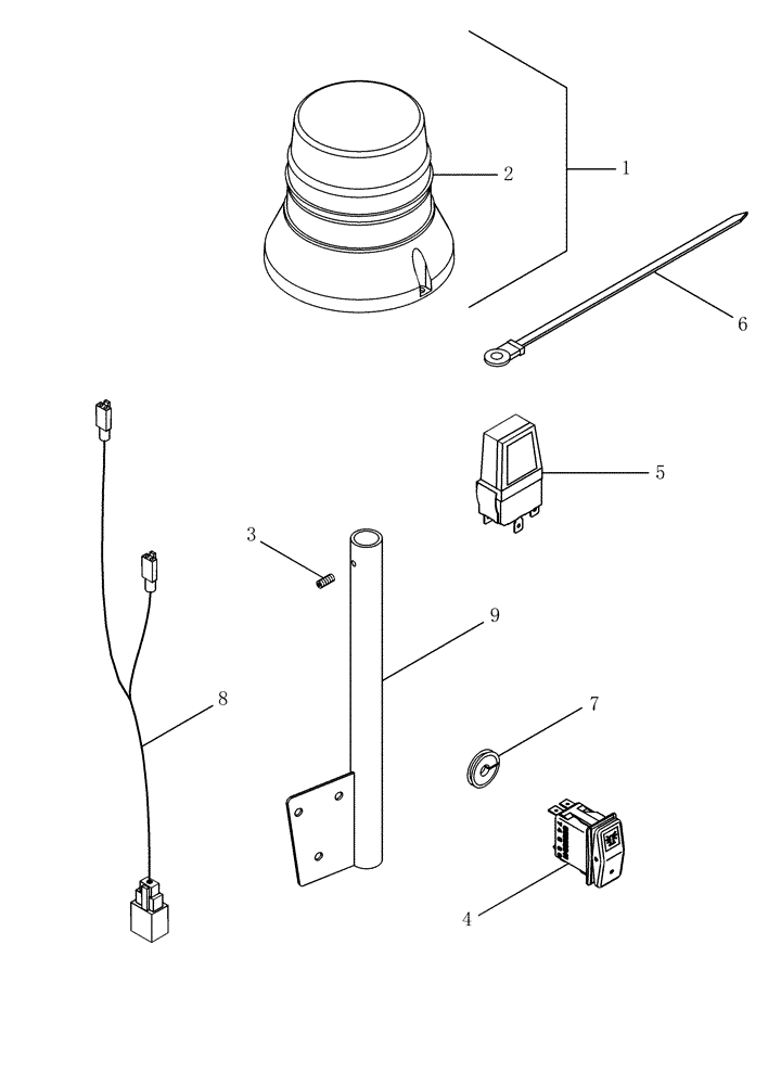 Схема запчастей Case IH MX255 - (04-35) - LAMP - STROBE (04) - ELECTRICAL SYSTEMS