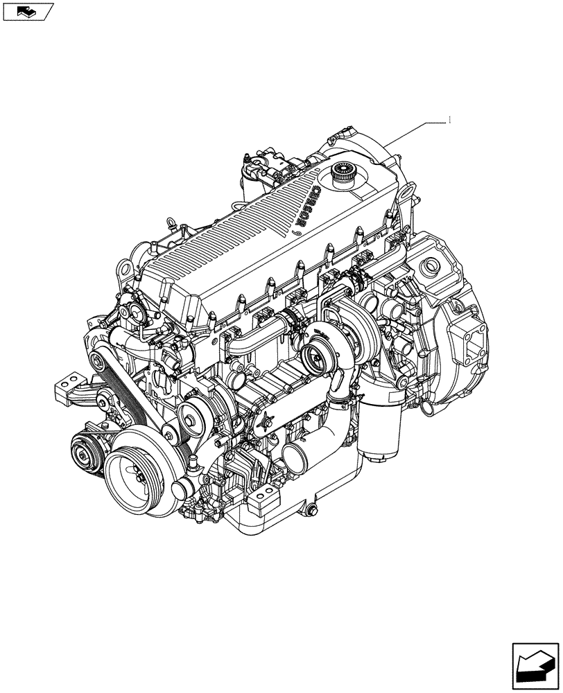 Схема запчастей Case IH F2CFZ613A E016 - (10.001.01) - ENGINE ASSY (5801468683) (10) - ENGINE