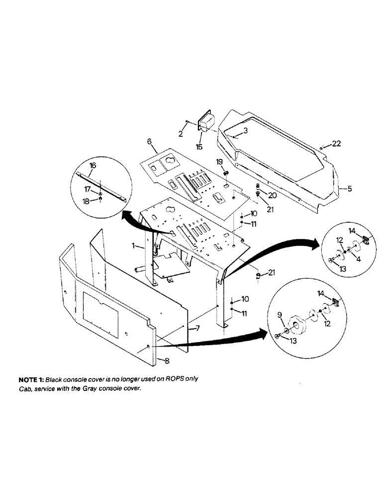 Схема запчастей Case IH STEIGER - (01-34) - CONTROL CONSOLE AND MOUNTING (10) - CAB