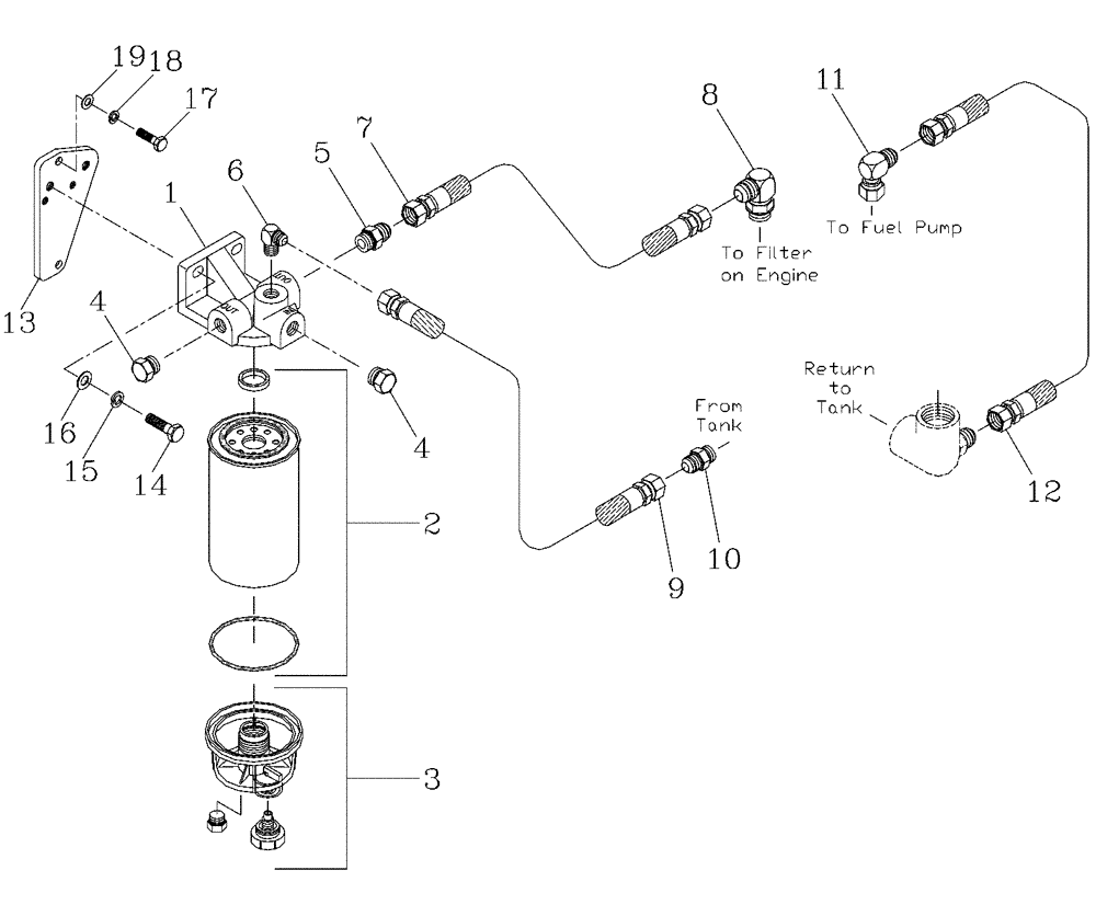 Схема запчастей Case IH 7700 - (C01[06]) - FUEL LINES and WATER SEPARATOR {M11 and QSM11} Engine & Engine Attachments