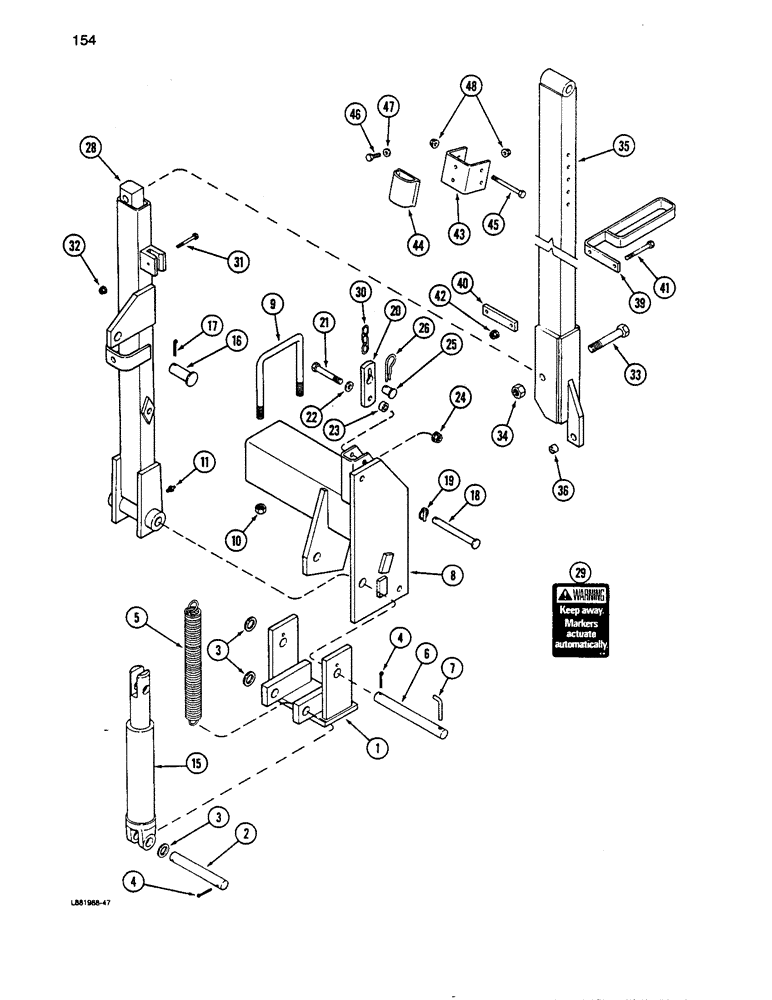 Схема запчастей Case IH 5100 - (154) - DISC MARKER, FOLDING, 1279633C1 