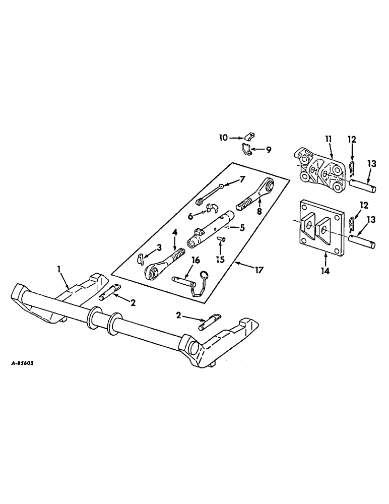 Схема запчастей Case IH 326 - (AB-05) - TWO-POINT FAST HITCH, FOR FARMALL AND INTERNATIONAL 706, 806 AND FARMALL 1206 TRACTORS 