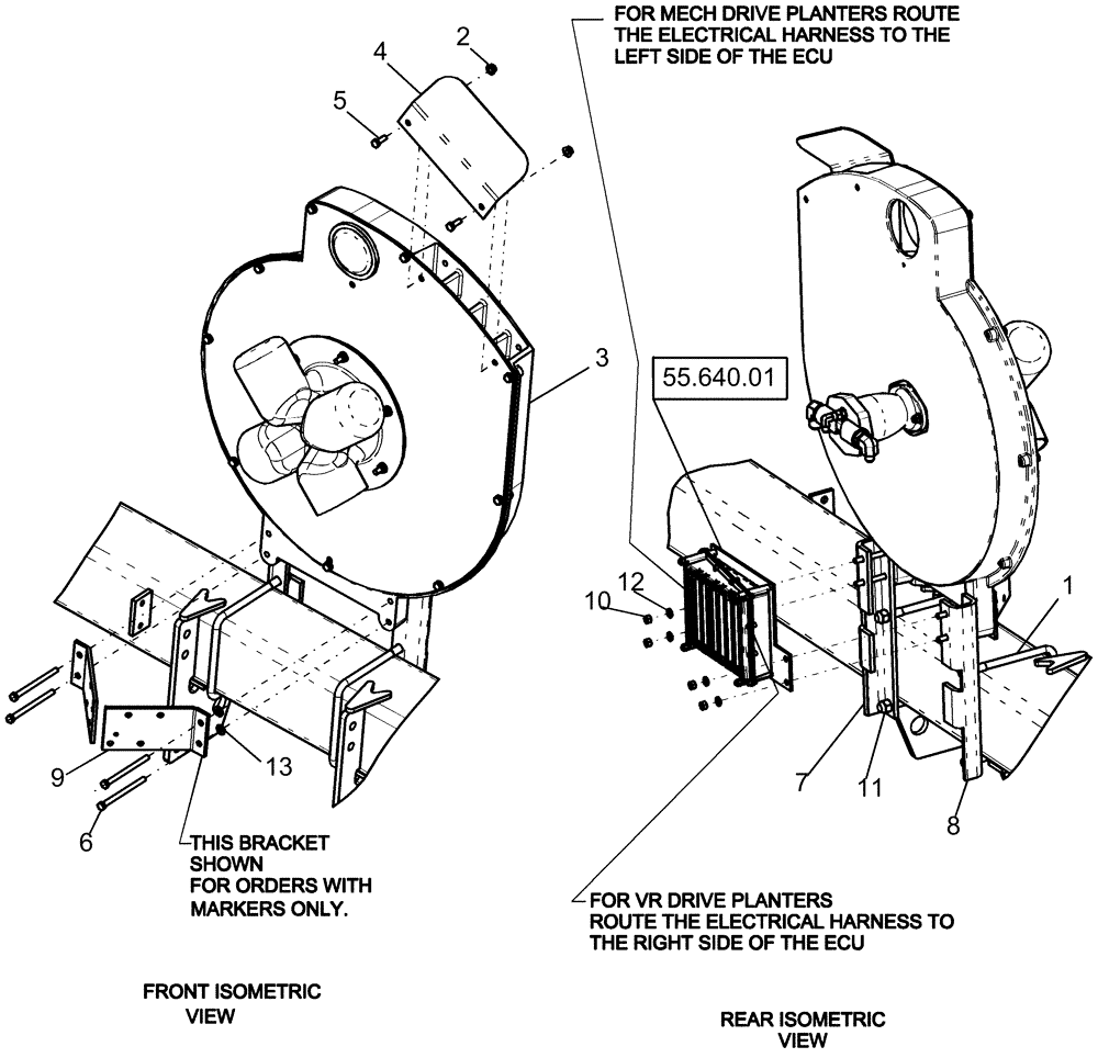 Схема запчастей Case IH 1230 - (35.720.29) - FAN AND ELECTRONIC ASSEMBLY MOUNTING, 6 & 8 ROW RIGID TRAILING (MECH AND VR DRIVE) (35) - HYDRAULIC SYSTEMS