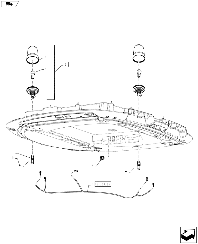 Схема запчастей Case IH TITAN 3030 - (55.408.02) - DUAL BEACON LIGHT (55) - ELECTRICAL SYSTEMS