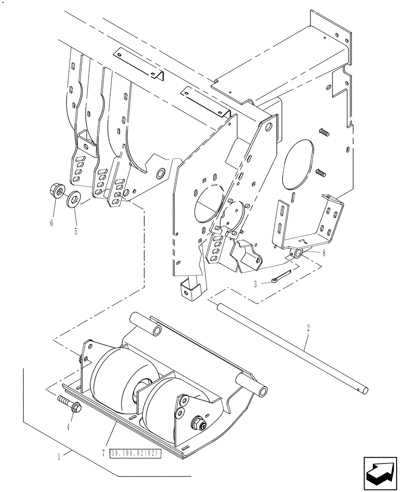 Схема запчастей Case IH RD162 - (39.100.02[01]) - DIA KIT, GAUGE WHEEL MOUNTING (39) - FRAMES AND BALLASTING