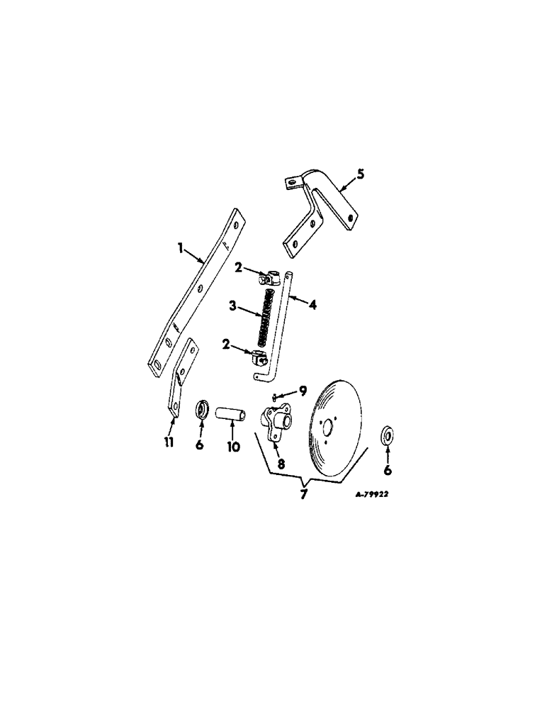 Схема запчастей Case IH 466 - (J-13) - DISK COVERING ATTACHMENT, W/O PRECISION BEARINGS, ONE PER ROW 