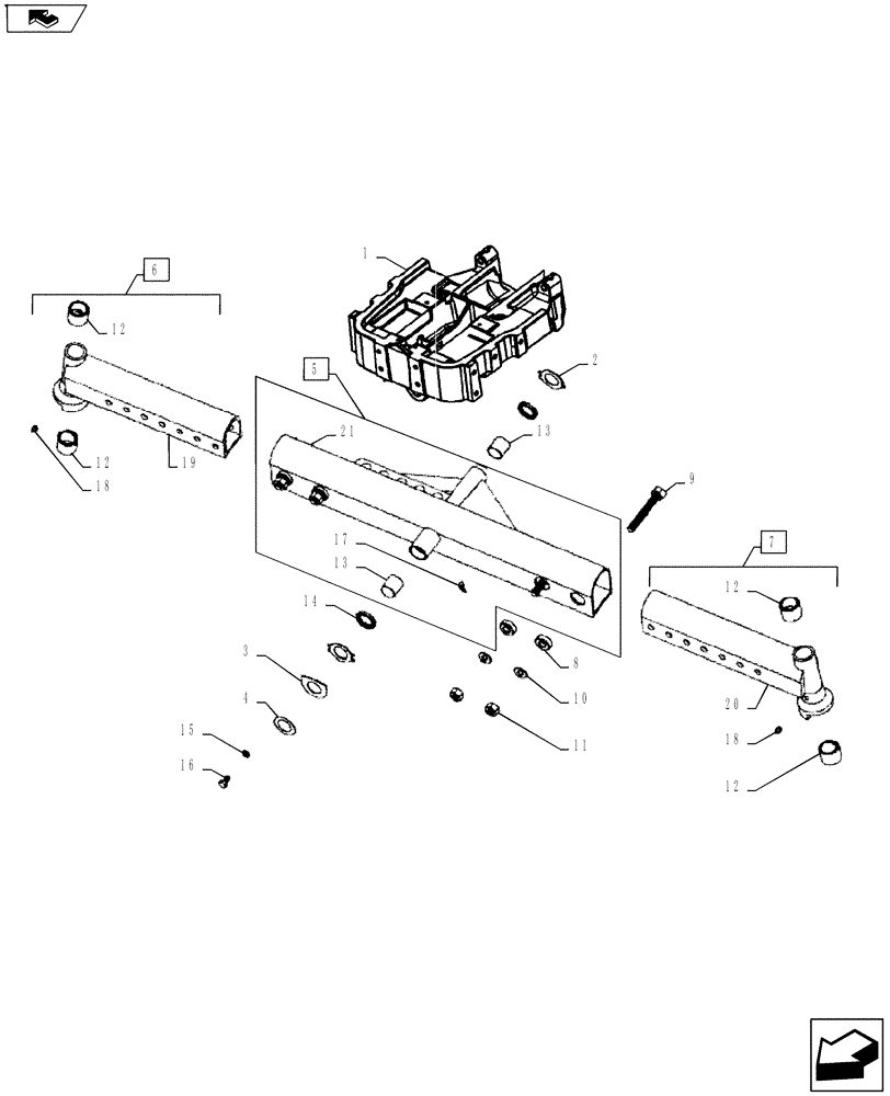 Схема запчастей Case IH FARMALL 65A - (44.101.02) - FRONT AXLE - 2WD (44) - WHEELS