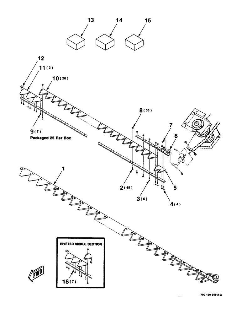 Схема запчастей Case IH 8820 - (5-02) - SICKLE ASSEMBLY, LEFT, 15 FOOT ONLY (58) - ATTACHMENTS/HEADERS