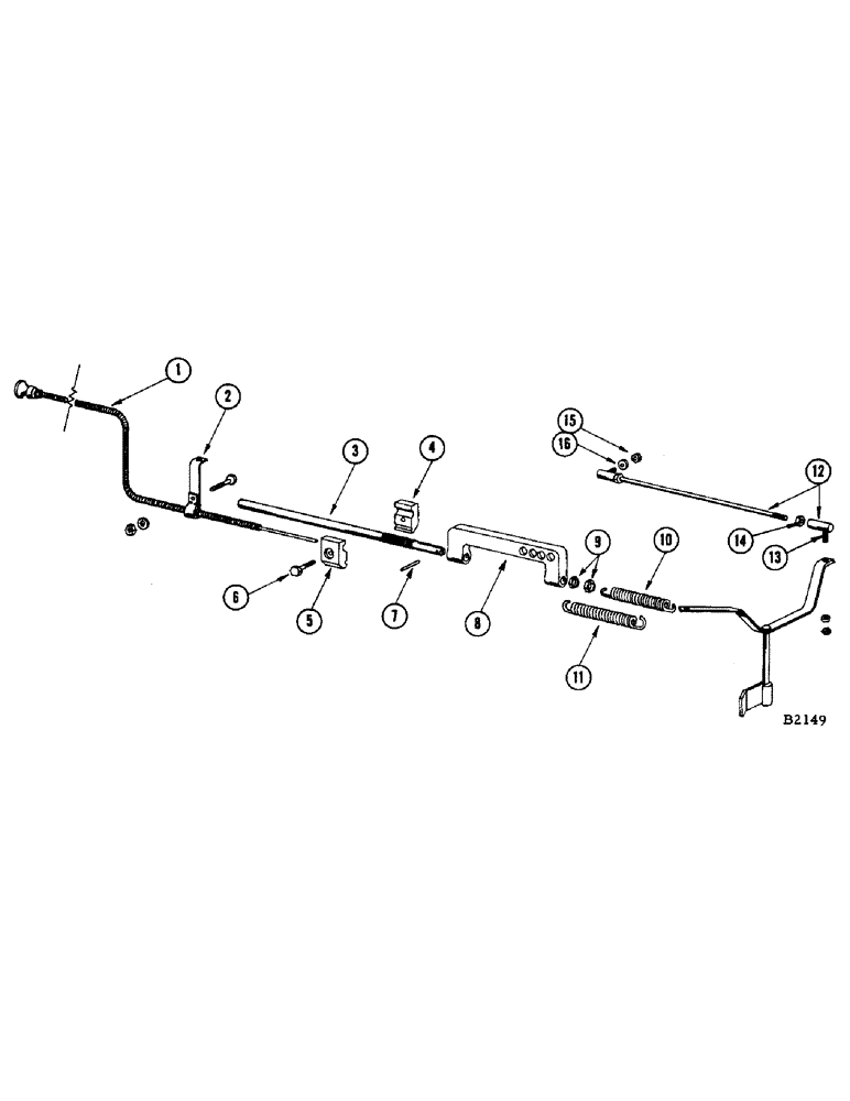 Схема запчастей Case IH 950 - (040) - THROTTLE CONTROL LINKAGE, A126 ENGINE 