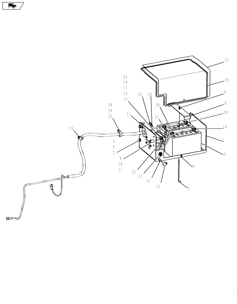 Схема запчастей Case IH 635 - (55.301.02) - BATTERY AND BATTERY CABLES (55) - ELECTRICAL SYSTEMS