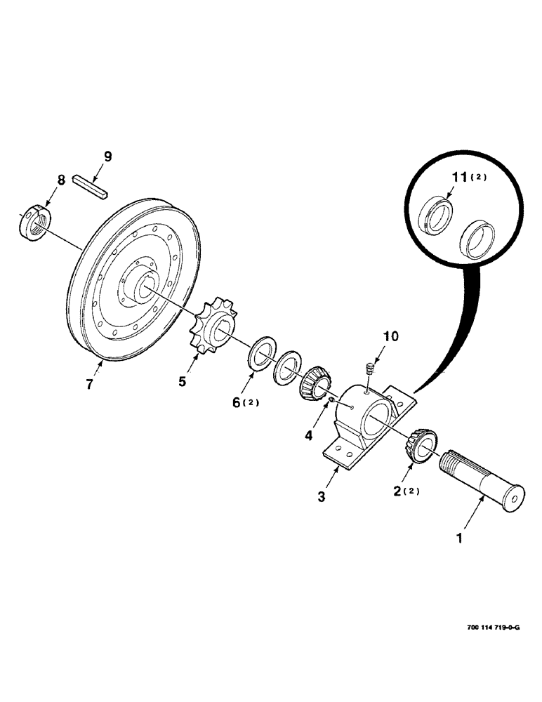 Схема запчастей Case IH 8840 - (2-44) - REEL DRIVE JACKSHAFT ASSEMBLY (58) - ATTACHMENTS/HEADERS