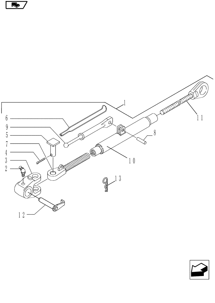 Схема запчастей Case IH MAGNUM 210 - (37.120.10) - TOP LINK, 3 POINT HITCH (37) - HITCHES, DRAWBARS & IMPLEMENT COUPLINGS