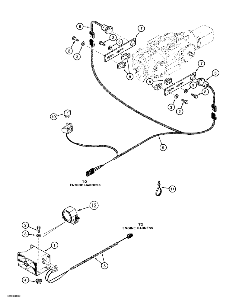 Схема запчастей Case IH 1838 - (4-16) - BACKUP ALARM (04) - ELECTRICAL SYSTEMS