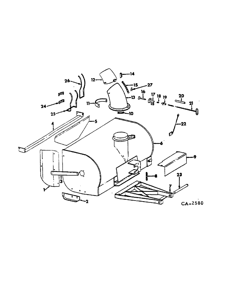 Схема запчастей Case IH 50 - (H-2) - 50 SNOW THROWER, HOUSING AND FRAME 