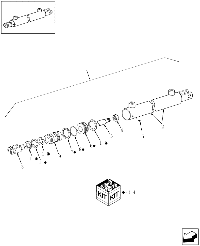 Схема запчастей Case IH SMX91 - (07.01[1]) - HYDRAULIC CYLINDER, LIFT & TONGUE SHIFT, 86631038 (07) - HYDRAULICS