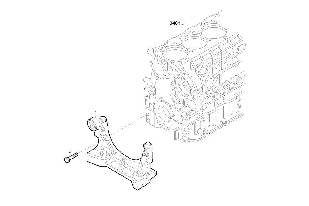 Схема запчастей Case IH F3BE0684Q E905 - (0443.008) - FRONT ENGINE MOUNTING 