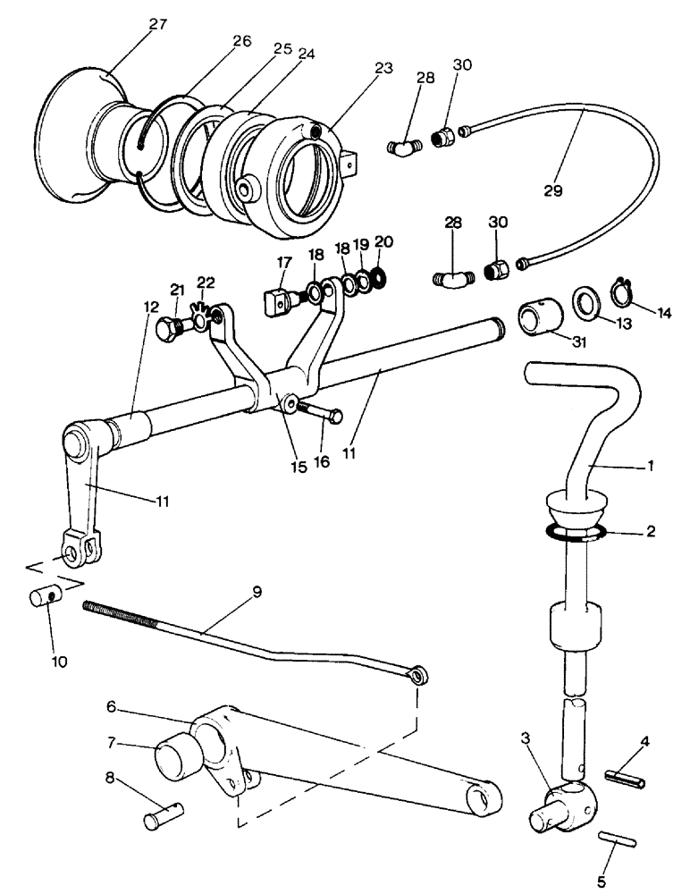 Схема запчастей Case IH 996 - (B05-1) - CLUTCH, PTO CLUTCH RELEASE MECHANISM, 996, 996G (03.1) - CLUTCH