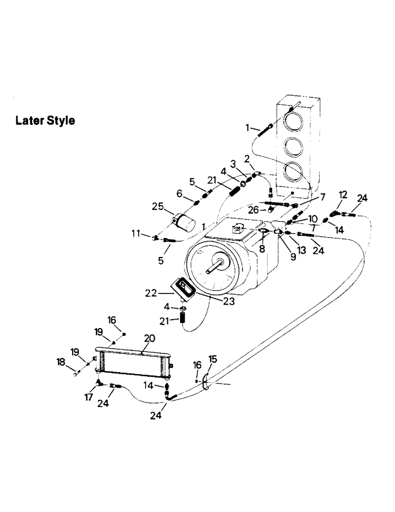 Схема запчастей Case IH PT225 - (04-70) - TRANSFER CASE & TRANSMISSION COOLING SYSTEM, PT MODELS (04) - Drive Train