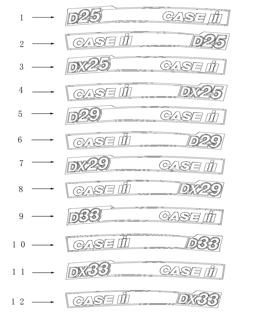 Схема запчастей Case IH DX33 - (16A02) - DECALS, IDENTIFICATION (13) - DECALS