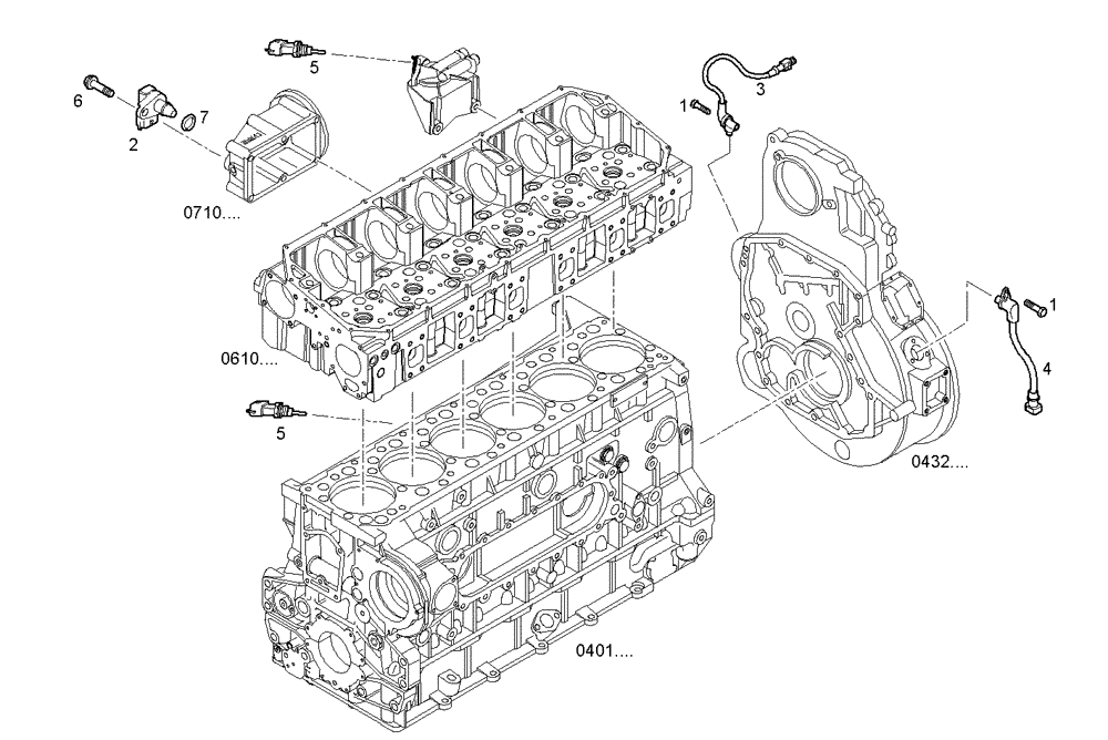 Схема запчастей Case IH F3AE0684D B005 - (1710.009) - SENSORS INJECTION SYSTEM 