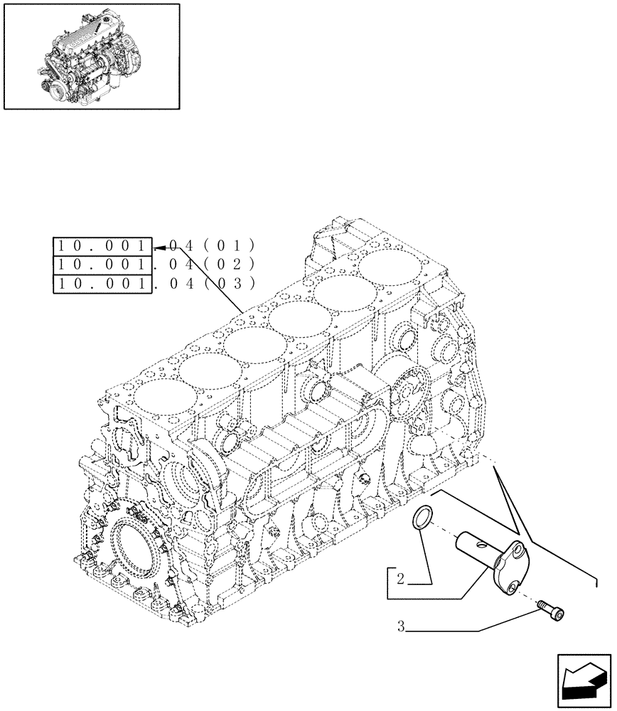 Схема запчастей Case IH 7010 - (10.304.05[01]) - OIL PRESSURE REGULATION VALVE - 7010 (10) - ENGINE