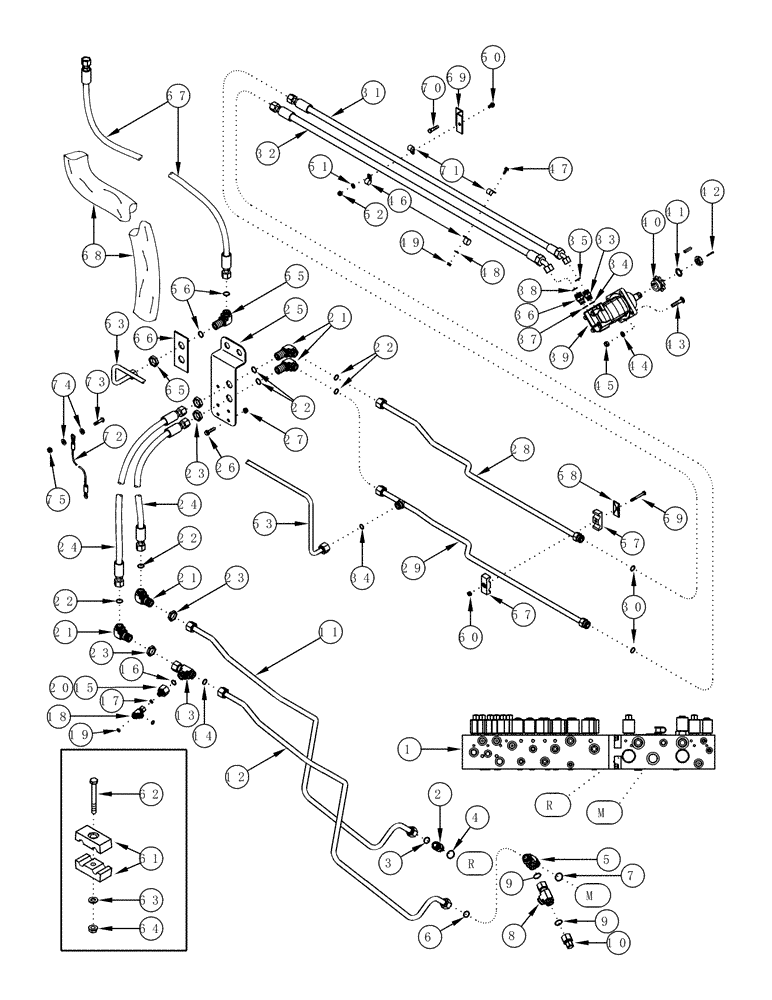 Схема запчастей Case IH CPX610 - (08-27) - CONVEYOR UNLOADER MOTOR SYSTEM - ASN JJC0250100 (07) - HYDRAULICS