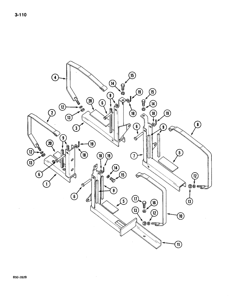 Схема запчастей Case IH 585 - (3-110) - FUEL TANK MOUNTINGS, WITH CAB (03) - FUEL SYSTEM