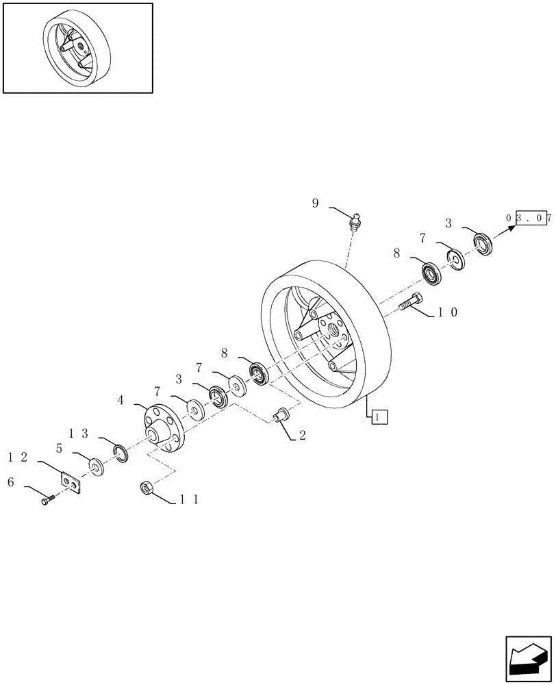 Схема запчастей Case IH LBX331R - (01.11[01]) - FLYWHEEL (01) - POWER TAKE OFF