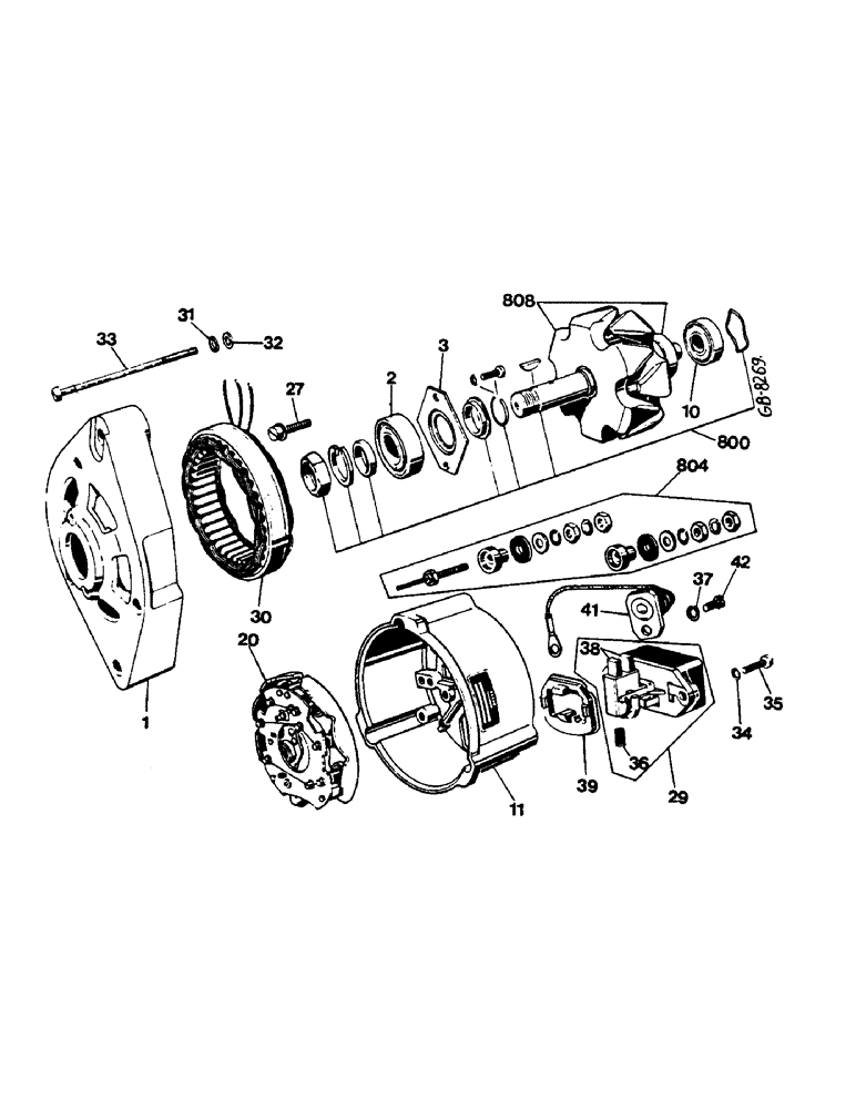 Схема запчастей Case IH 644 - (2D03) - ALTERNATOR 33 AMP (06) - ELECTRICAL