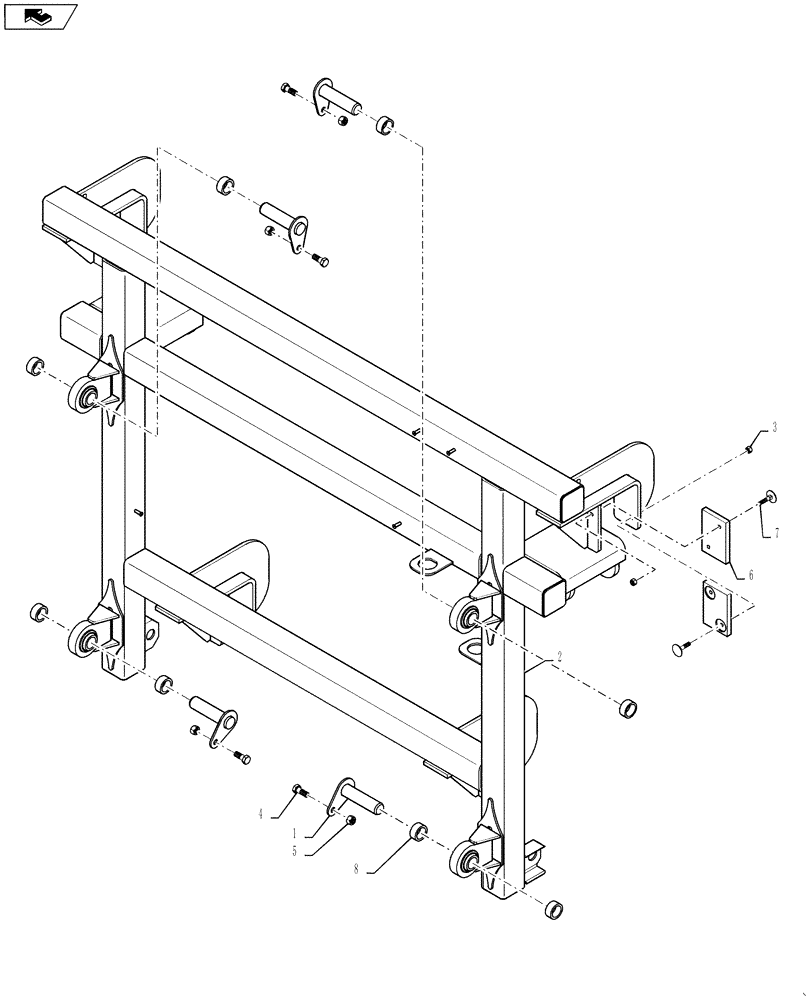 Схема запчастей Case IH 3230 - (39.105.01) - CENTER SECTION MOUNTING (39) - FRAMES AND BALLASTING