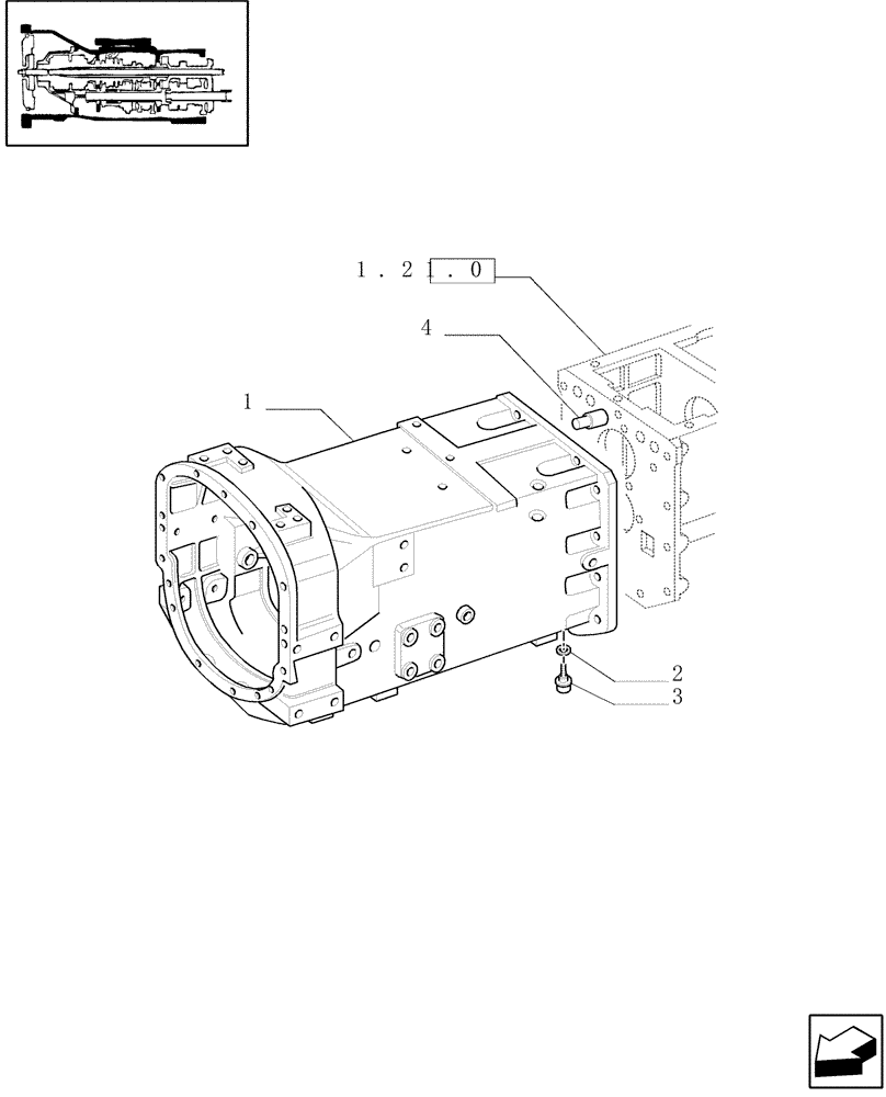 Схема запчастей Case IH JX100U - (1.21.0/01) - (VAR.113-119-119/1) SYNCHRONIZED CREEPER AND REVERSER UNIT - CLUTCH BOX (03) - TRANSMISSION