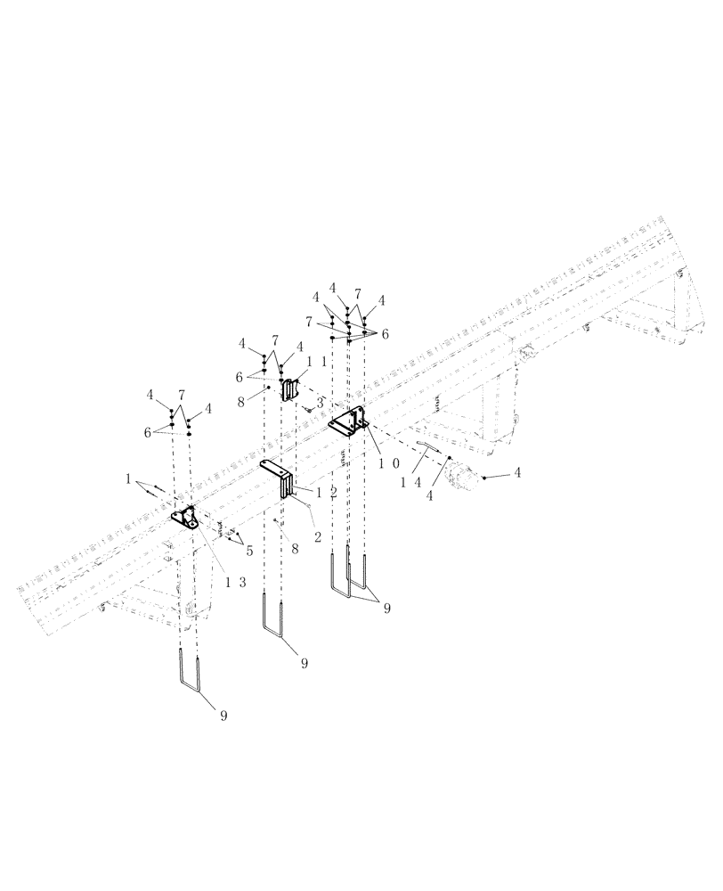 Схема запчастей Case IH DHX211 - (3.12[2.1]) - UPPER LINK & FLOW DIVIDER BRACKETS, WDX901/WDX1101; FROM PIN K01 2002 (12) - MAIN FRAME