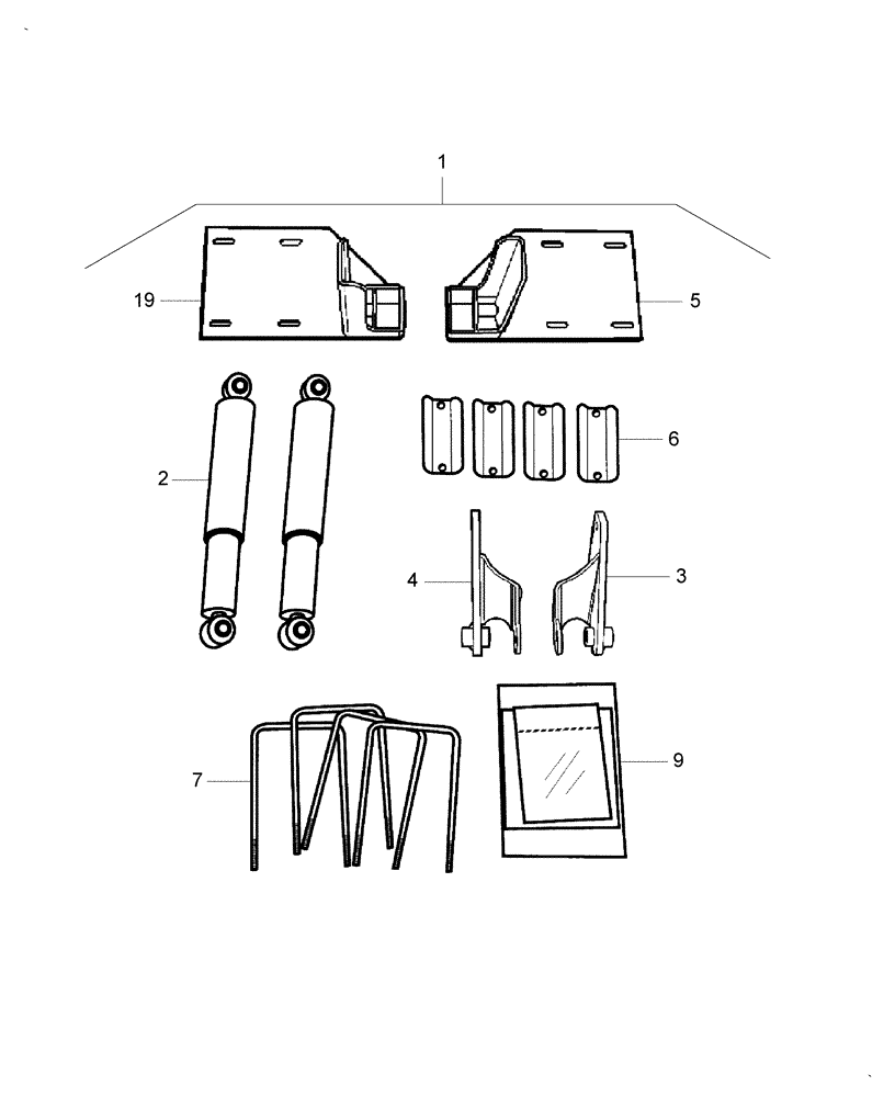 Схема запчастей Case IH WDX2302 - (18.29) - REAR SUSPENSION DAMPENER KIT Attachments