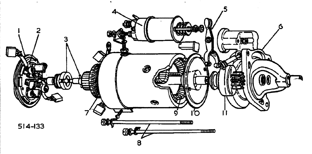 Схема запчастей Case IH 884 - (08-044) - STARTER MOTOR -LUCAS- (06) - ELECTRICAL