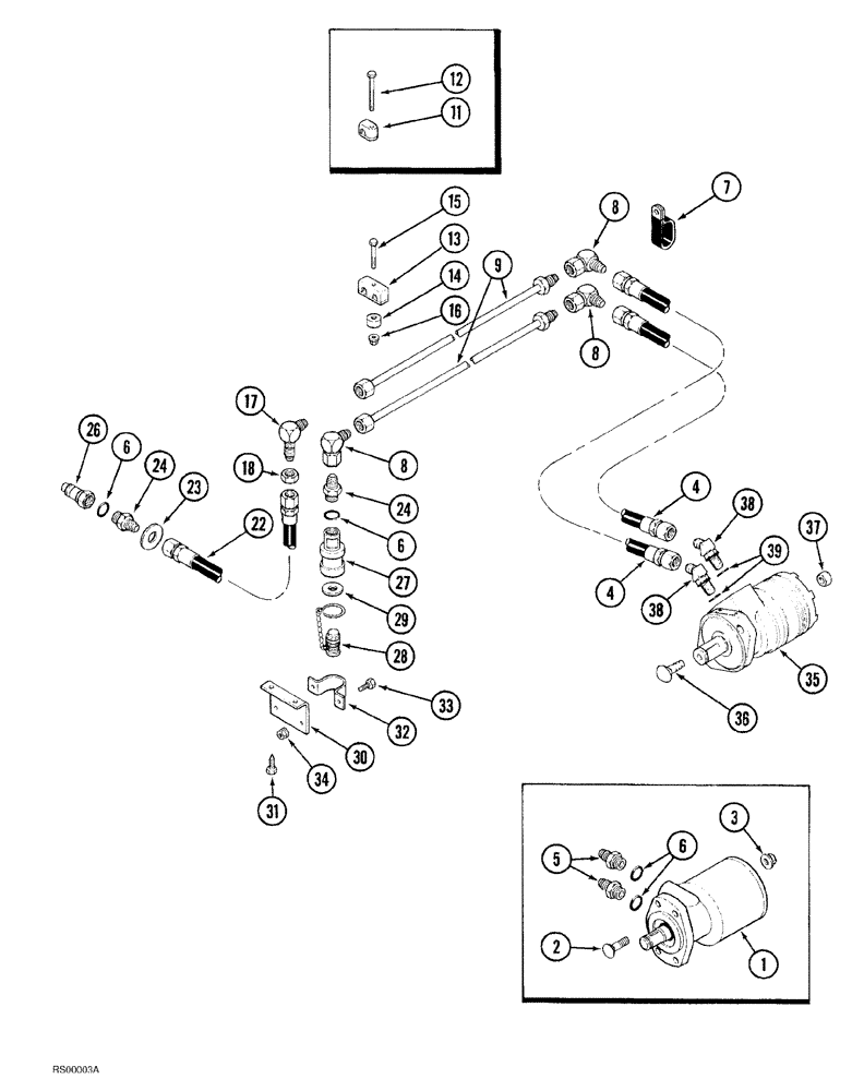 Схема запчастей Case IH 1015 - (8-002) - HYDRAULIC PICKUP (35) - HYDRAULIC SYSTEMS