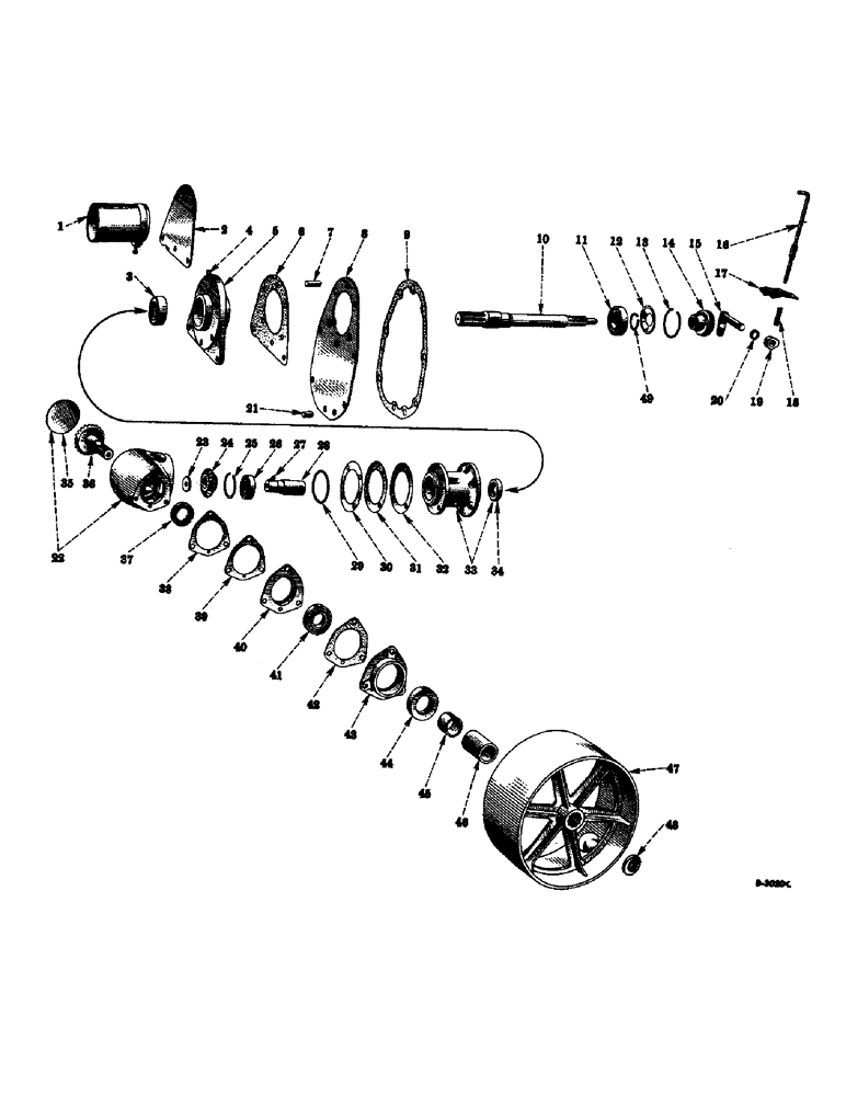 Схема запчастей Case IH FARMALL CUB - (07-13) - DRIVE TRAIN, BELT PULLEY AND POWER TAKE-OFF (04) - Drive Train