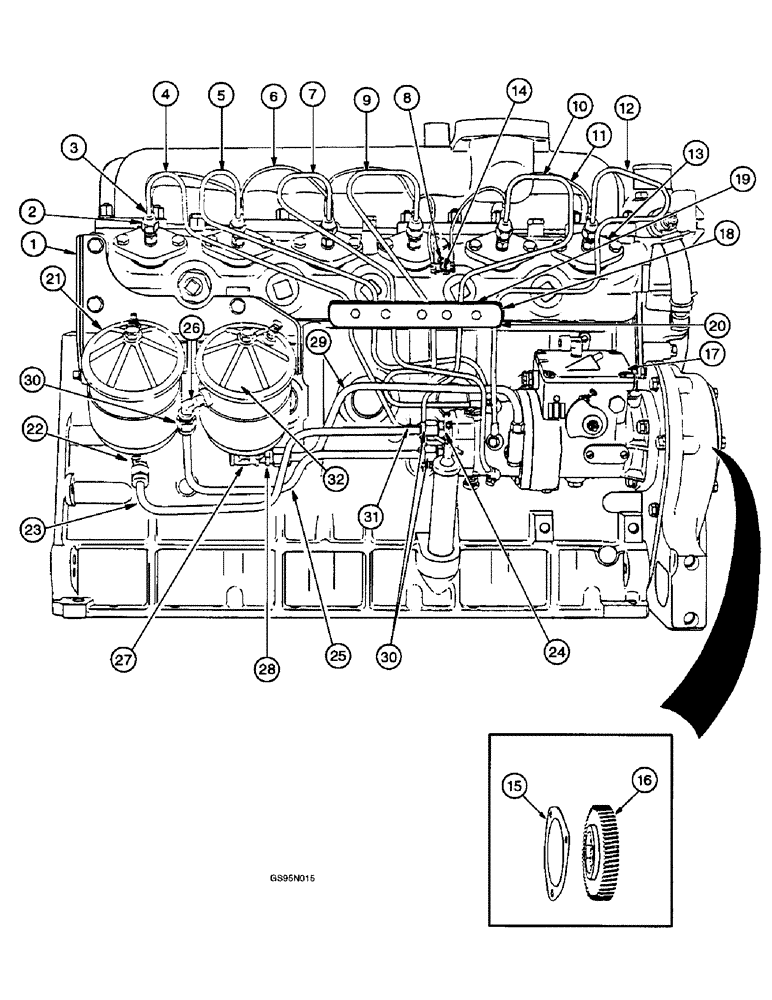 Схема запчастей Case IH D-282 - (2-086) - FUEL INJECTION PUMP AND CONNECTIONS, 706 TRACTORS W/INTERNATIONAL R.D. PUMP 