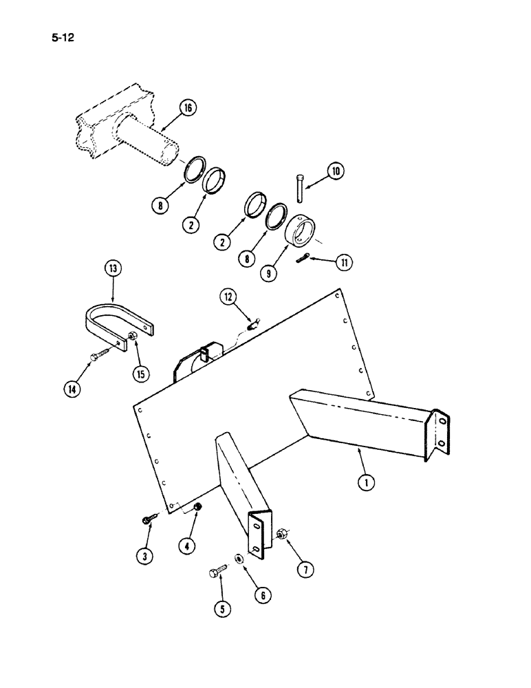 Схема запчастей Case IH 1620 - (5-012) - STEERING AXLE SUPPORT, ALL AXLES (04) - STEERING