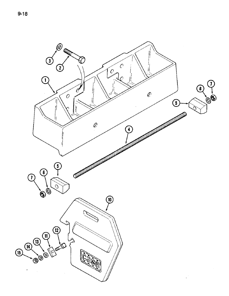 Схема запчастей Case IH 3394 - (9-018) - FRONT END WEIGHTS AND SUPPORT (09) - CHASSIS/ATTACHMENTS