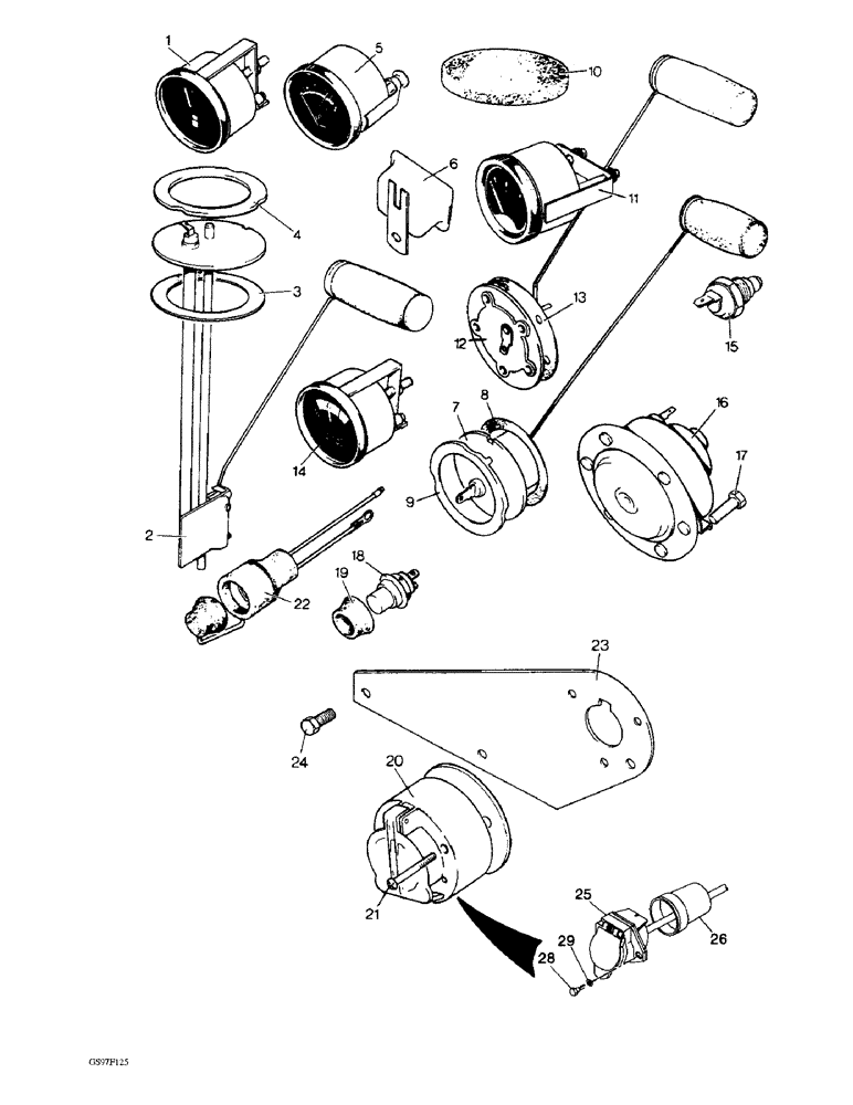 Схема запчастей Case IH 885 - (4-08) - GAUGES, HORN AND TRAILER SOCKET (04) - ELECTRICAL SYSTEMS