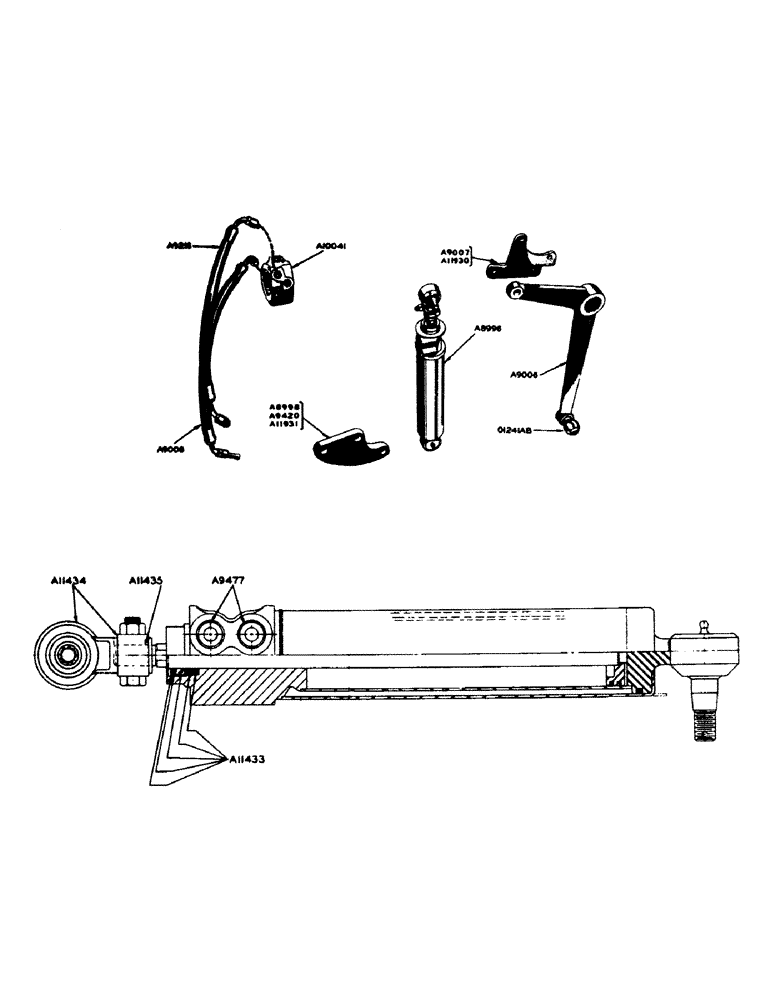 Схема запчастей Case IH 700 - (149) - PARTS FOR A8996 POWER STEERING CYLINDER (05) - STEERING