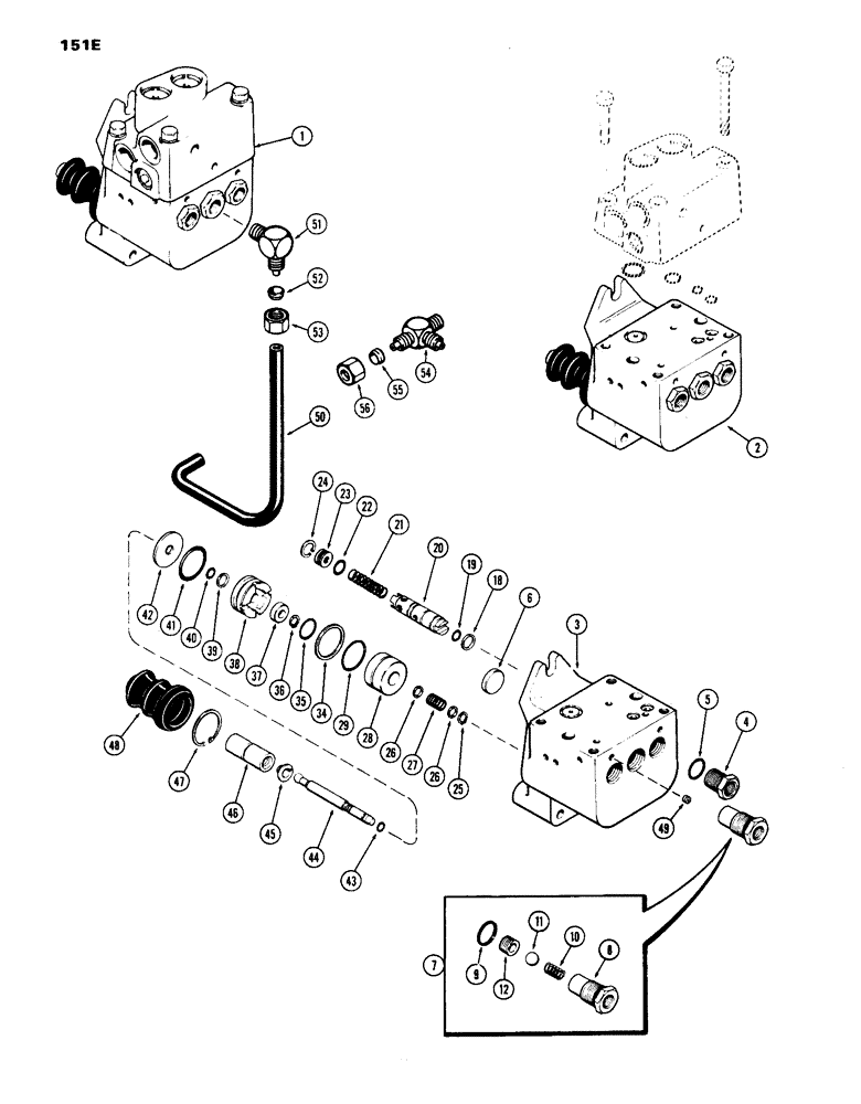 Схема запчастей Case IH 1070 - (151E) - A65055 POWER BRAKE VALVE, 1ST USED TRAC. SER. NO. 8711460 (07) - BRAKES