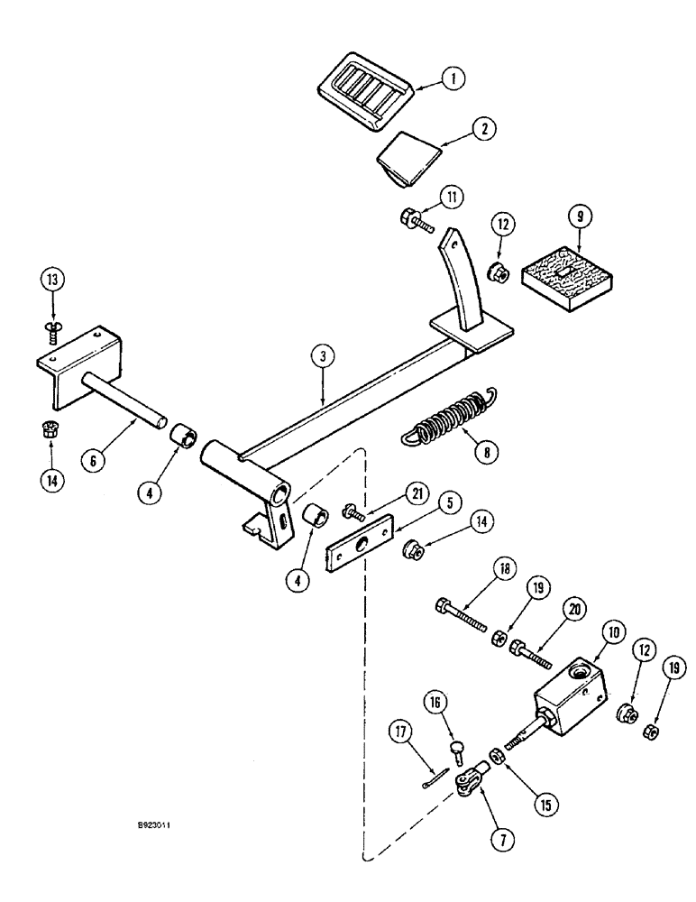 Схема запчастей Case IH 1666 - (6-10) - FOOT-N-INCH PEDAL (03) - POWER TRAIN