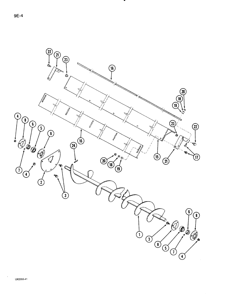 Схема запчастей Case IH 1620 - (9E-04) - BOTTOM AUGERS, GRAIN TANK (17) - GRAIN TANK & UNLOADER