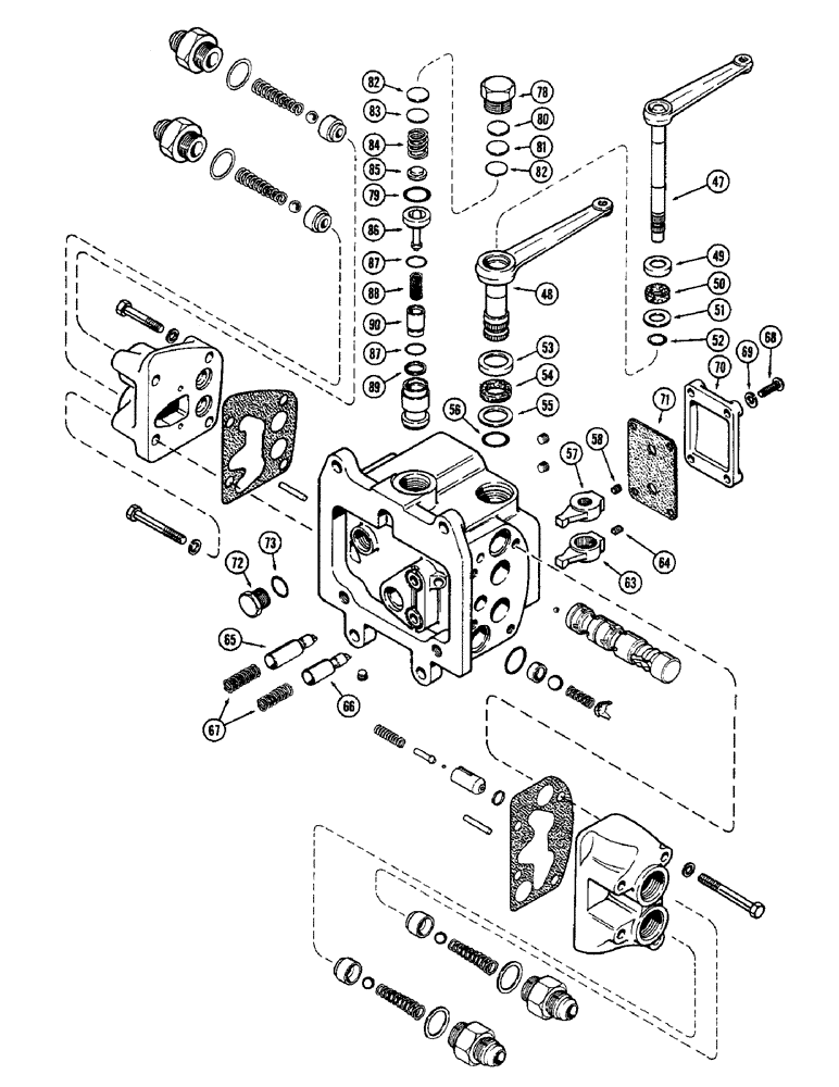 Схема запчастей Case IH 1370 - (201A) - HYDRAULICS, A66467 LEFT HAND VARIABLE REMOTE HYDRAULICS VALVE (08) - HYDRAULICS