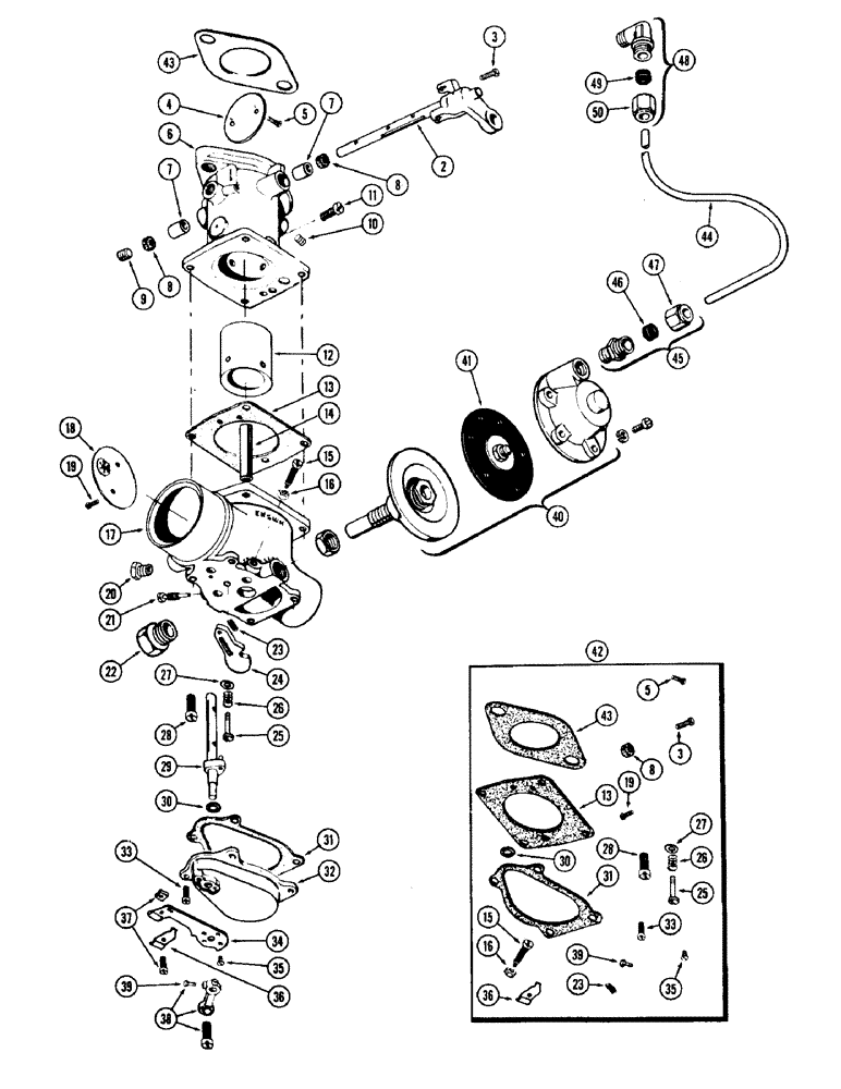 Схема запчастей Case IH 930-SERIES - (048) - A57168 CARBURETOR WITH ECONOMIZER, (377) SPARK IGNITION ENGINE, FIRST USED ENGINE SERIAL NO. 2170189 (03) - FUEL SYSTEM